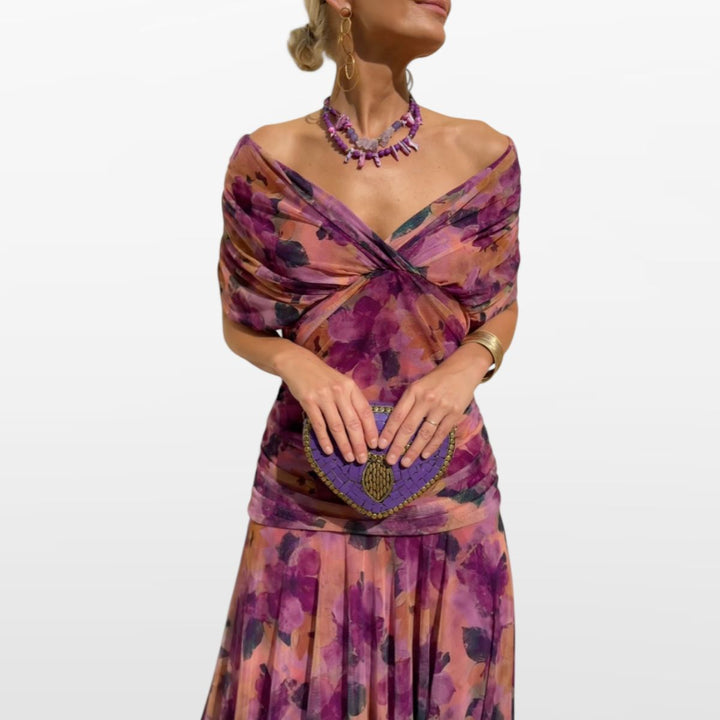 Robe Fleurie Épaules Dénudées Femme