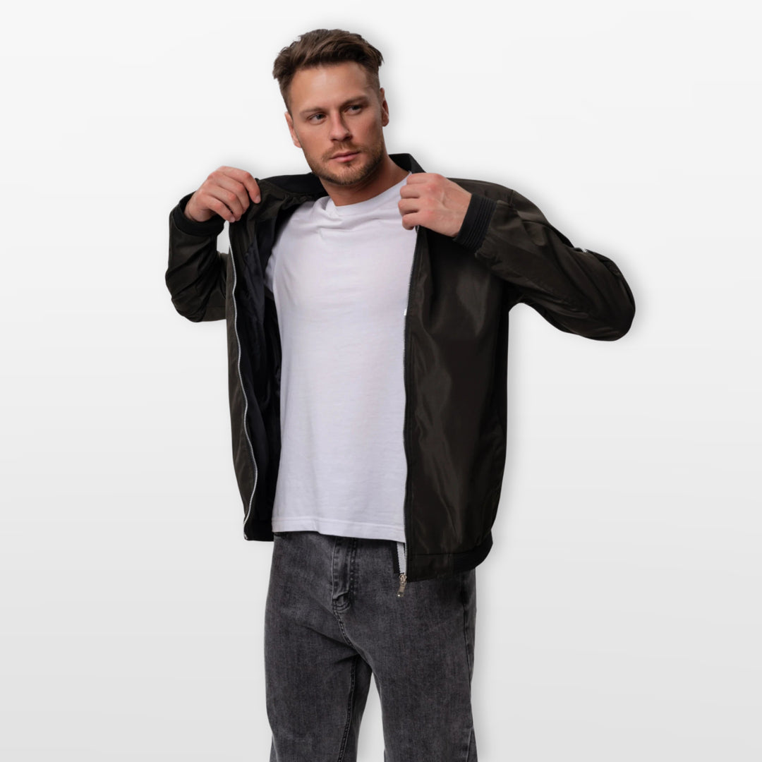 Blouson Bomber Léger Homme Coupe Ajustée