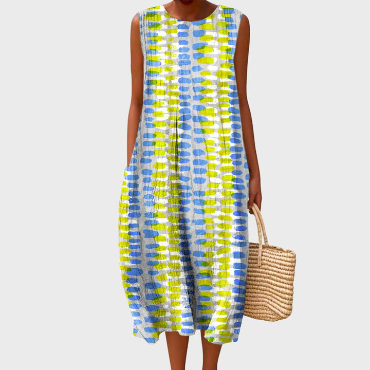Robe Midi Sans Manches À Carreaux Femme