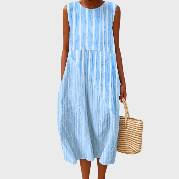 Robe Midi Sans Manches À Carreaux Femme