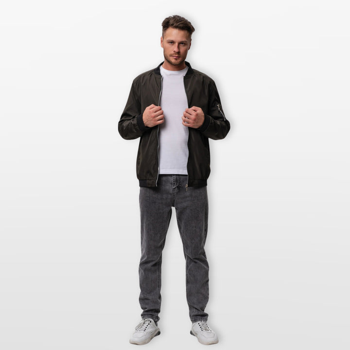 Blouson Bomber Léger Homme Coupe Ajustée