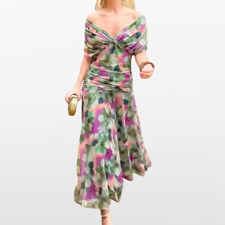 Robe Fleurie Épaules Dénudées Femme