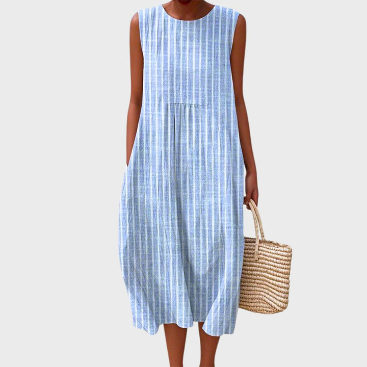 Robe Midi Sans Manches À Carreaux Femme