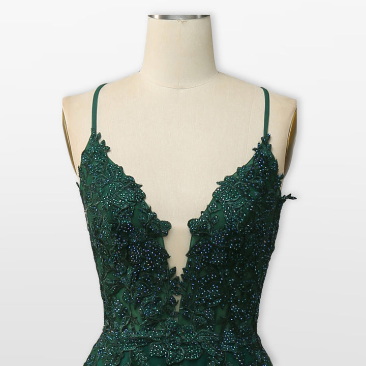 Robe Soirée Tulle Dentelle Dos Nu Femme