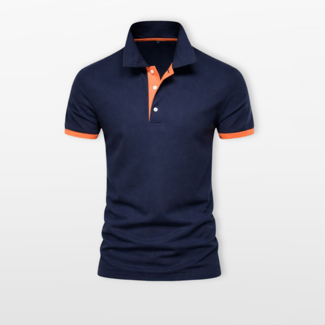 Polo Homme Coupe Ajustée Col Contrasté Élégant