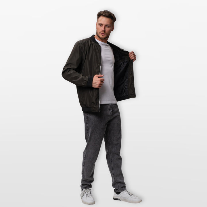 Blouson Bomber Léger Homme Coupe Ajustée