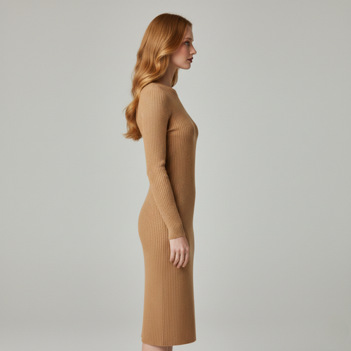 Claire - Robe Fourreau en Maille Côtelée