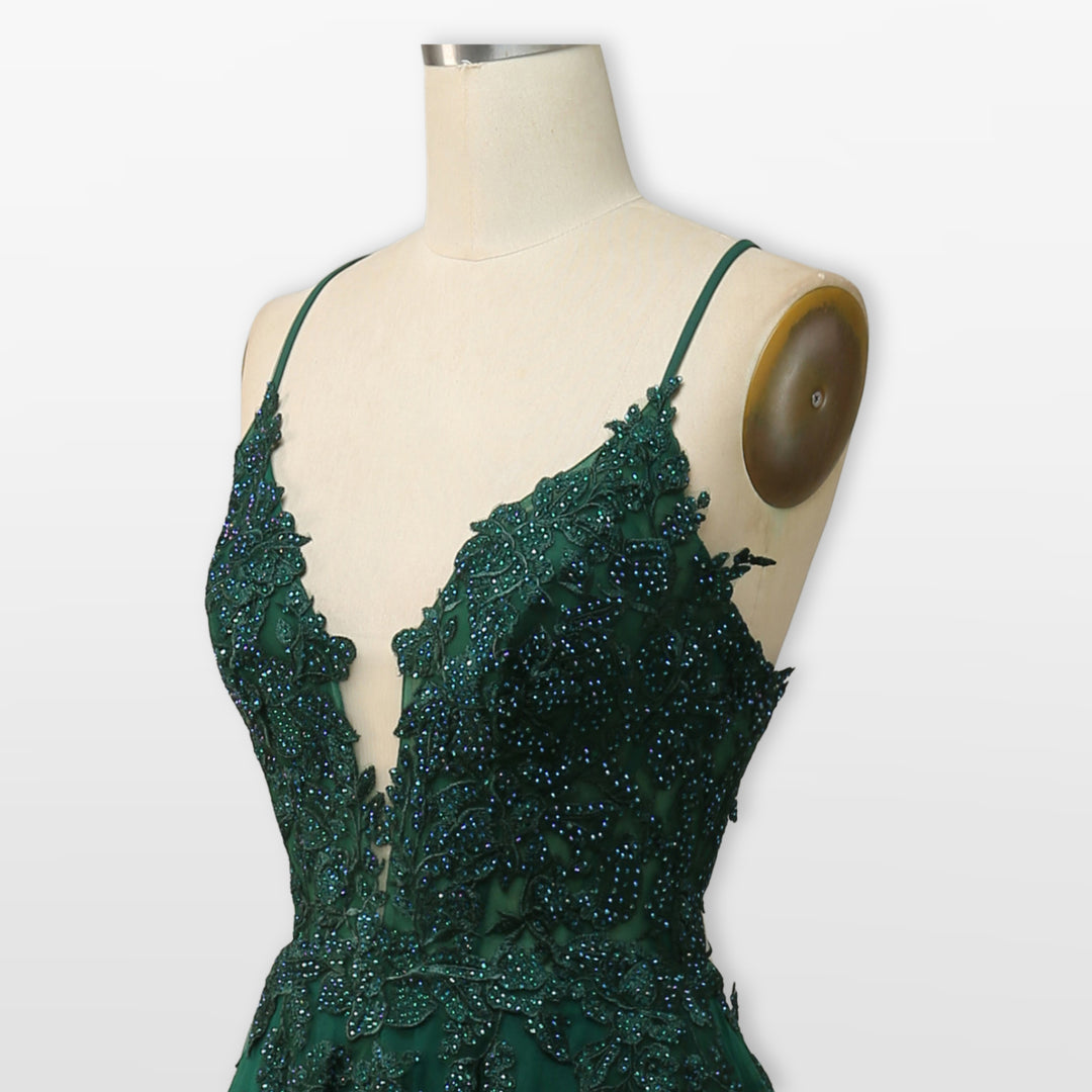 Robe Soirée Tulle Dentelle Dos Nu Femme