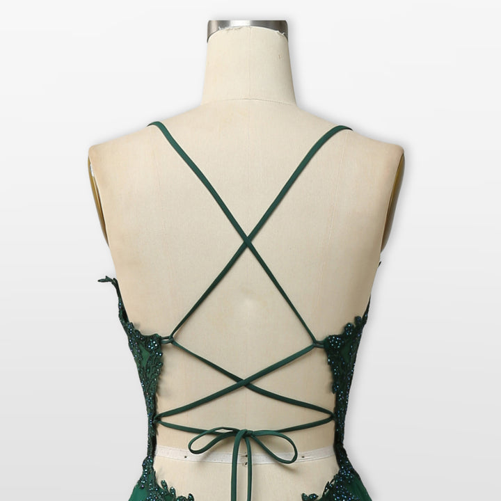 Robe Soirée Tulle Dentelle Dos Nu Femme