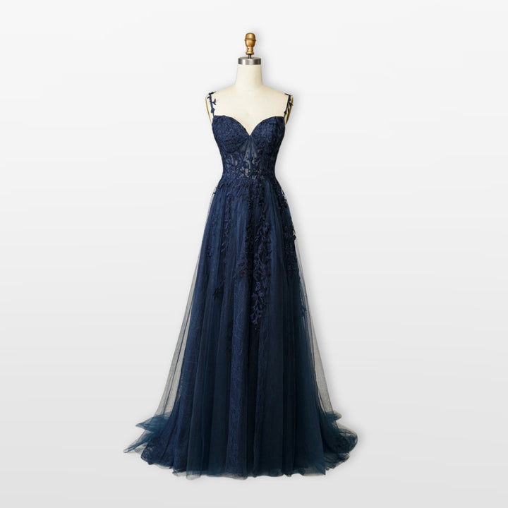 Robe Soirée Tulle Dentelle Bustier Fente Femme