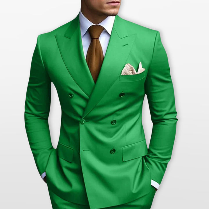 Costume Croisé Ajusté Élégant Homme