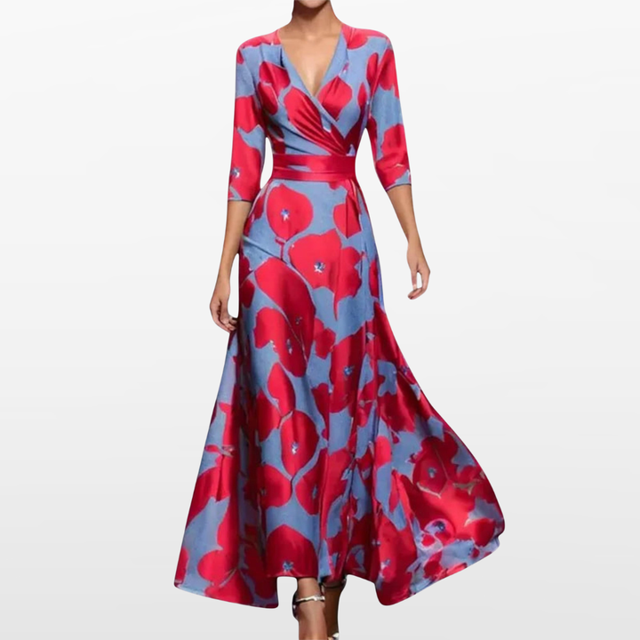 Robe Maxi Élégante Cache-Cœur Femme