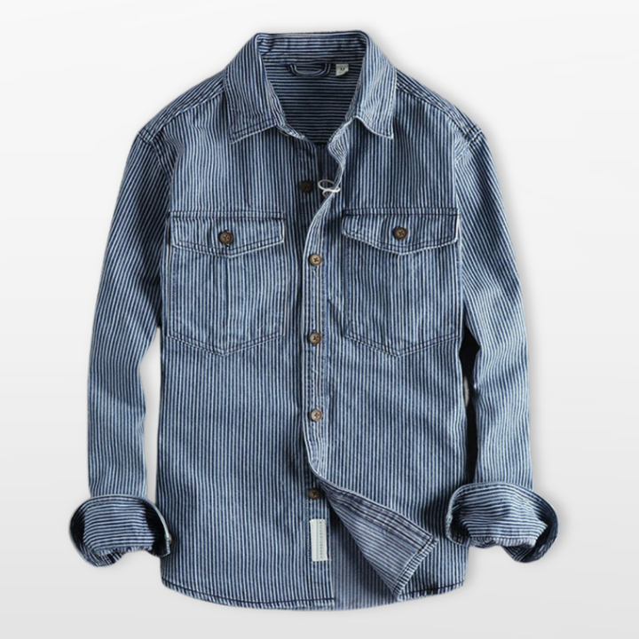 Chemise Homme Denim Rayé Style Moderne