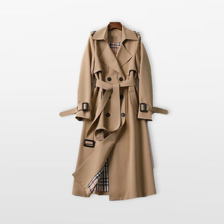 Trench Long Ceinturé Coupe Élégante Femme