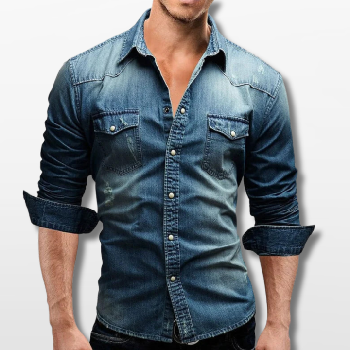 Chemise Homme en Denim Coupe Ajustée