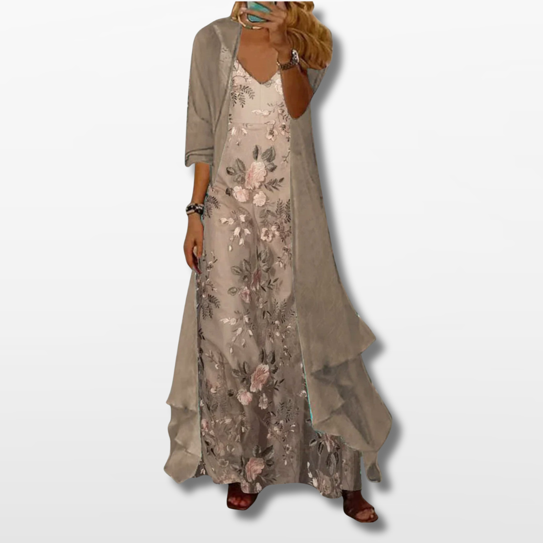 Robe Maxi Élégante à Superpositions Femme