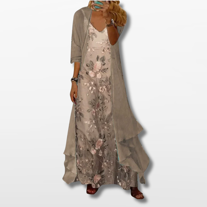 Robe Maxi Élégante à Superpositions Femme