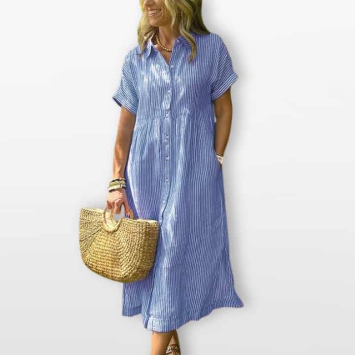 Robe Midi Femme Style Chemise