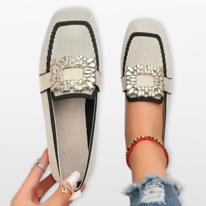 Mocassins Femme Slip On Bout Carré