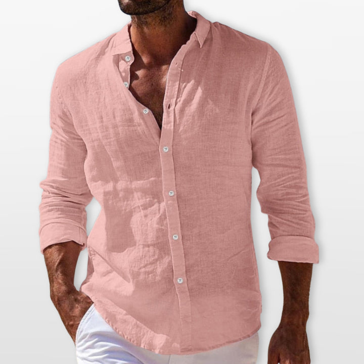 Chemise Lin Légère Boutonnée Homme