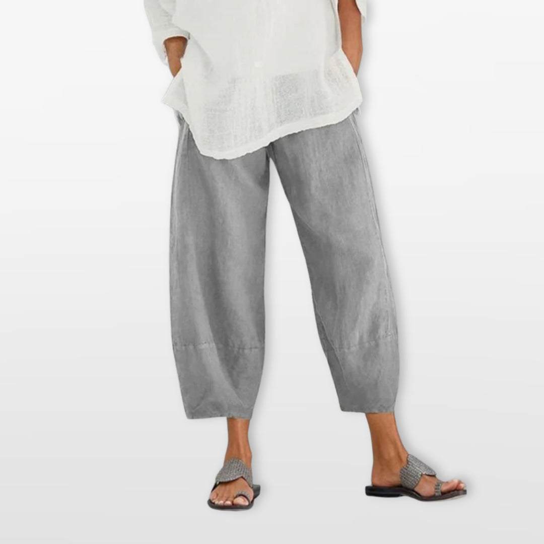 Pantalon Court Large Décontracté Femme