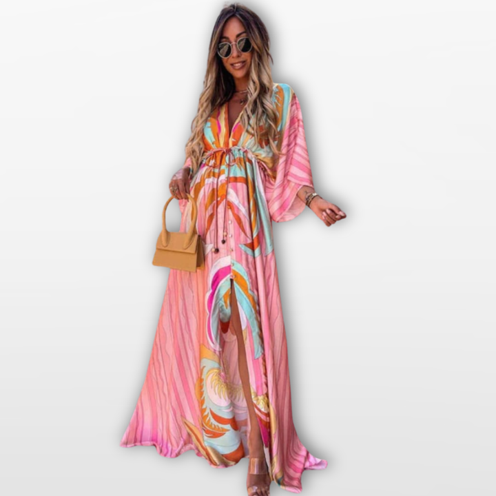 Robe Longue Femme Col V Bohème