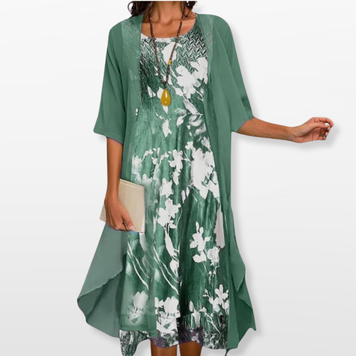Robe Midi Fleurie Femme Fluide