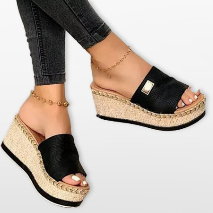 Sandales Femme Compensées Plateforme Espadrille Mule