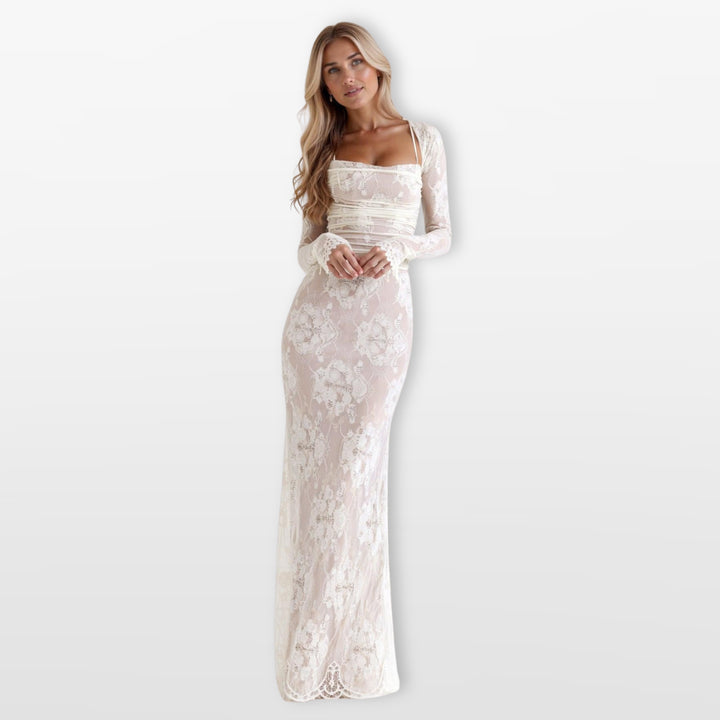 Robe Longue Dentelle Moulante Élégante