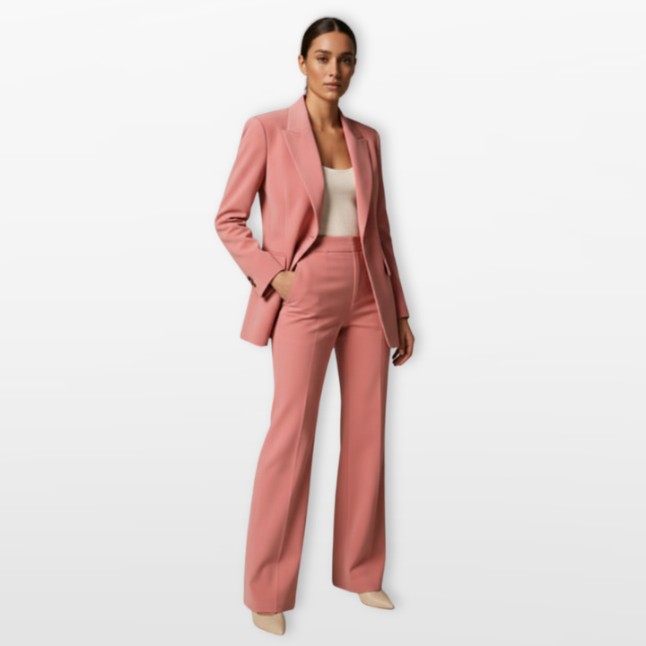 Tailleur Femme Élégant Blazer Pantalon