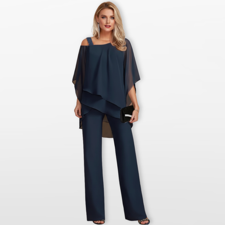 Ensemble Femme Élégant Asymétrique Pantalon Large