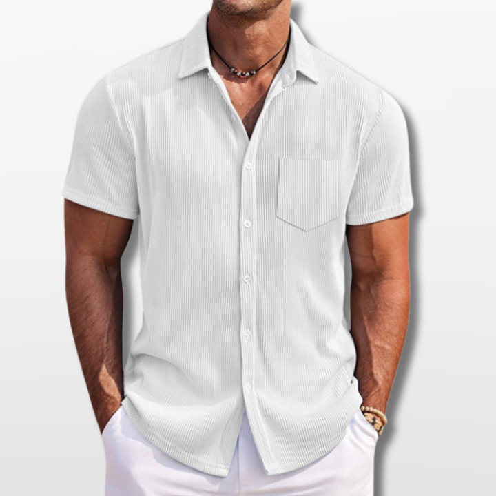 Chemise Homme Côtelée Manches Courtes
