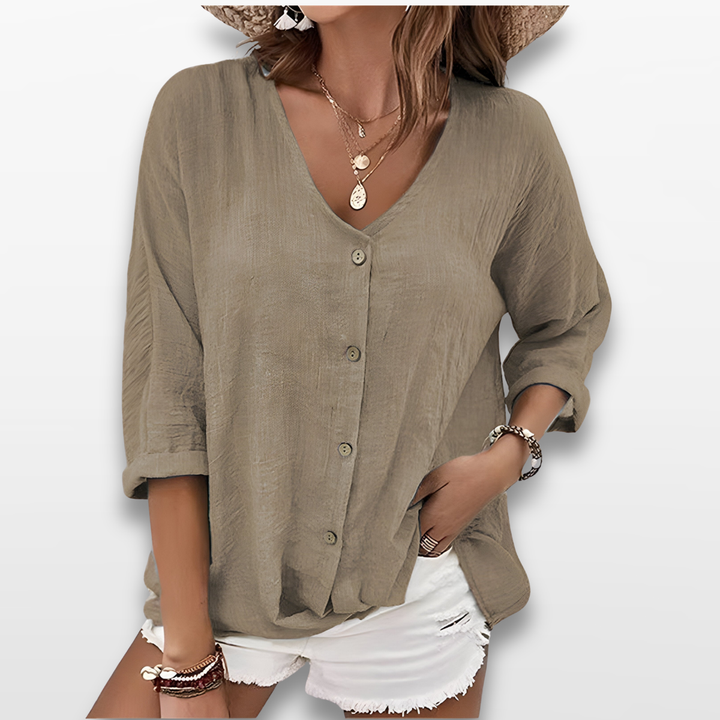 Blouse Femme Col V Fluide