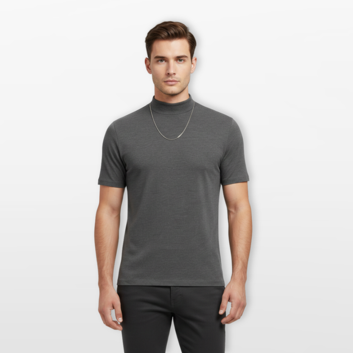 T Shirt Homme Col Montant Ajusté