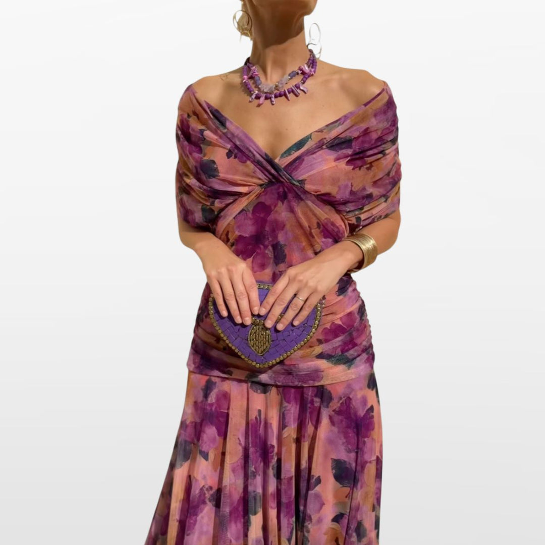 Robe Fleurie Épaules Dénudées Femme