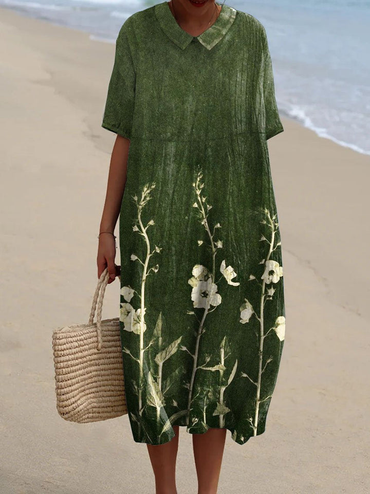 Robe Midi Fleurie Colorée Femme