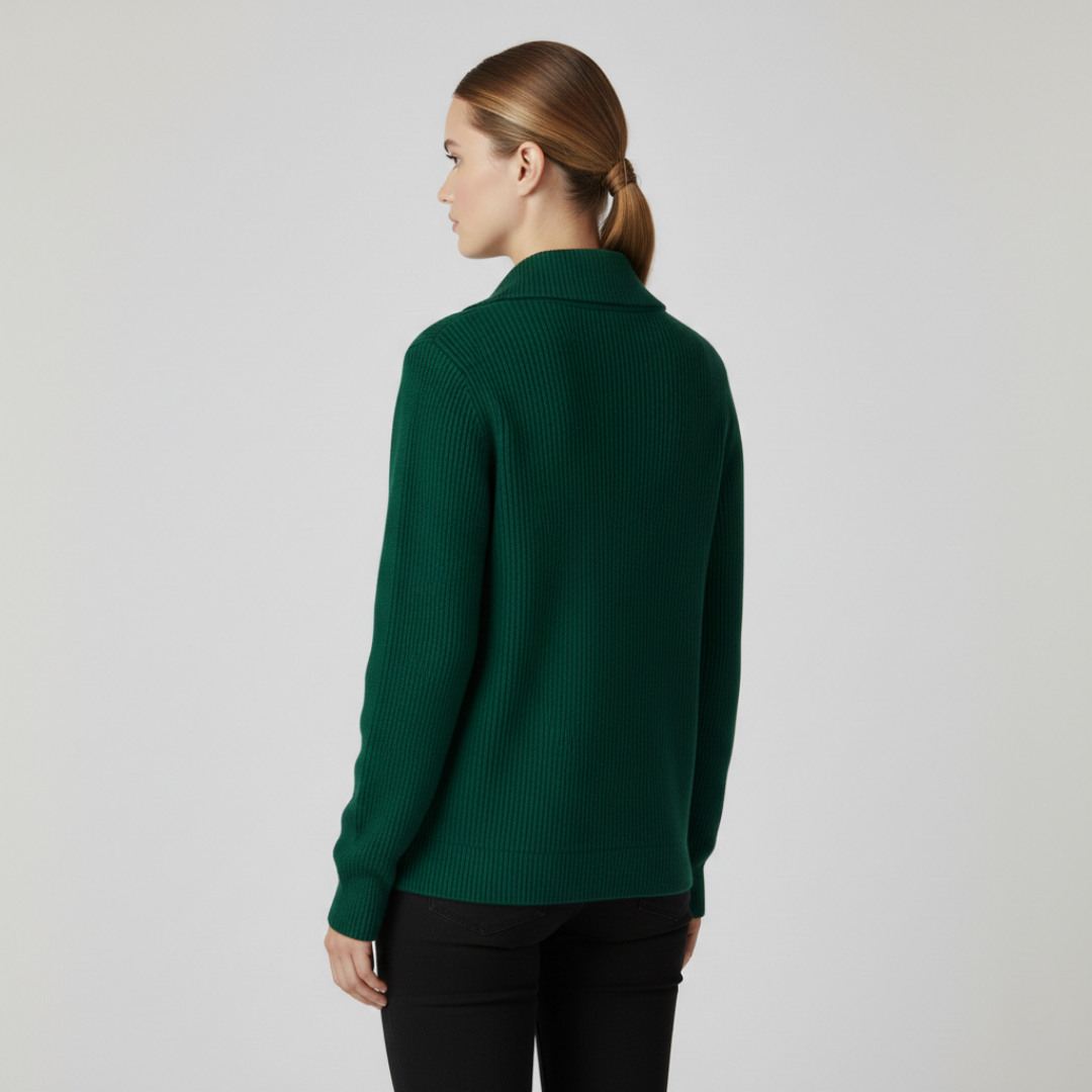 Céleste - Pull à Col Camionneur Zippé