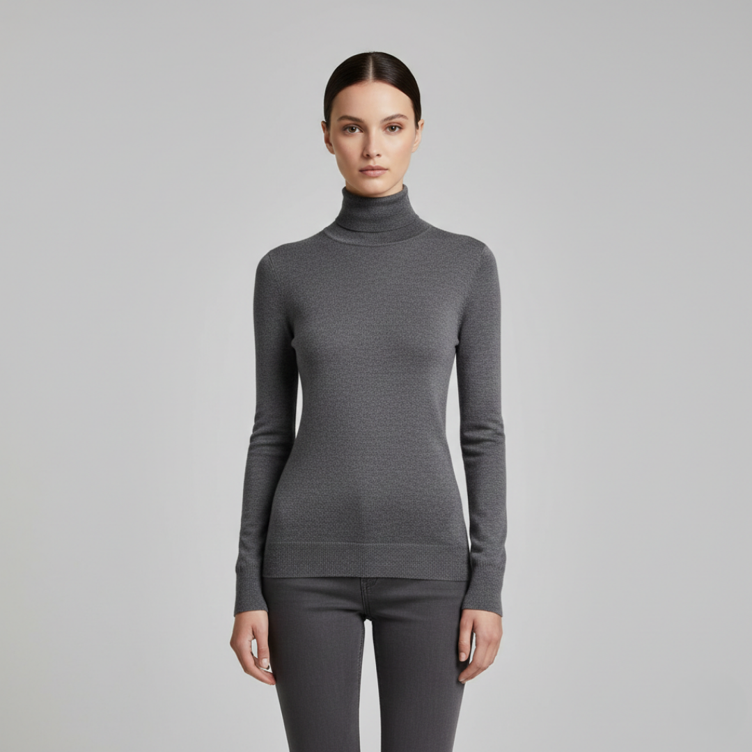 Lucie - Pull à Col Roulé Ajusté
