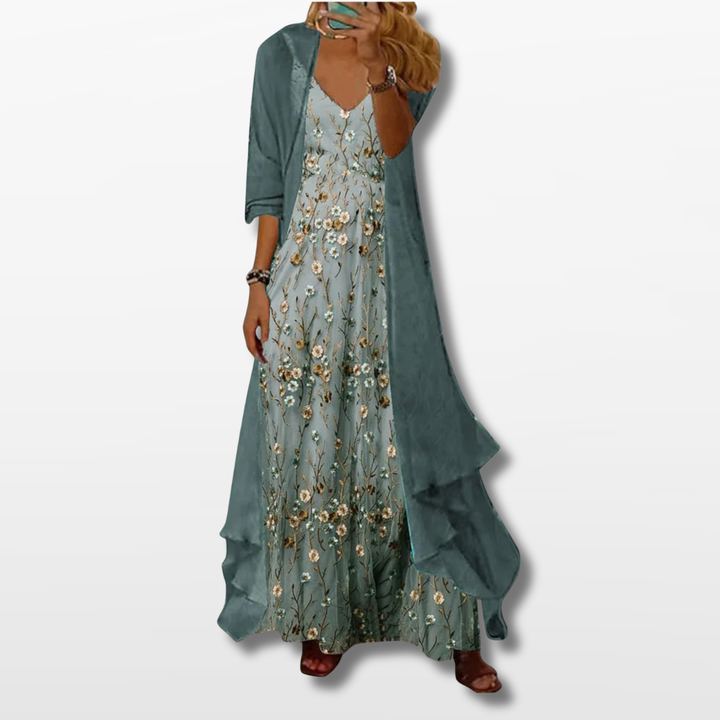 Robe Maxi Élégante à Superpositions Femme