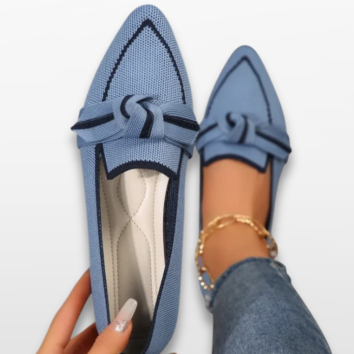 Mocassins Femme Orthopédiques à Nœud Bout Pointu