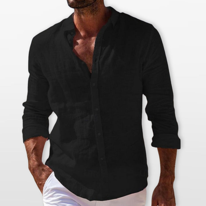 Chemise Lin Légère Boutonnée Homme