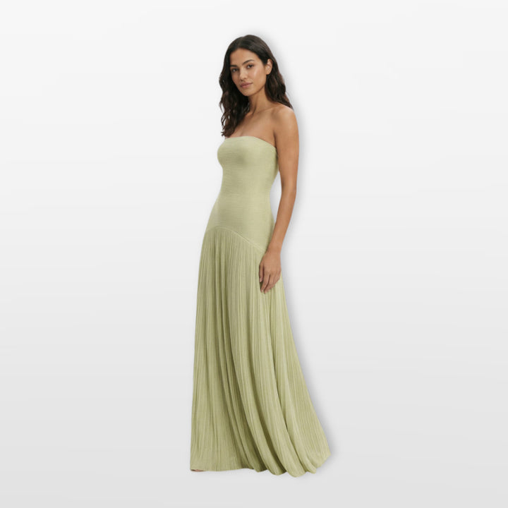 Robe Longue Plissée Bustier Élégante Femme