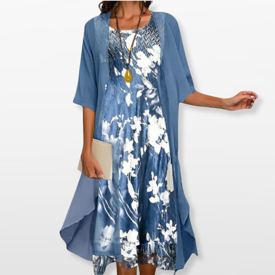 Robe Midi Fleurie Femme Fluide