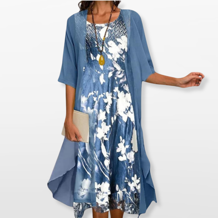 Robe Midi Fleurie Femme Fluide
