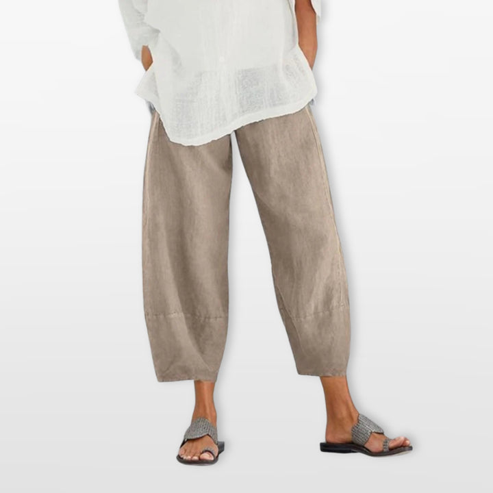 Pantalon Court Large Décontracté Femme