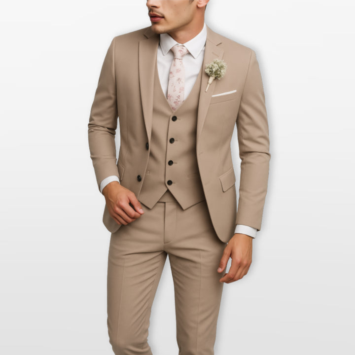Costume Trois Pièces Ajusté Élégant Homme