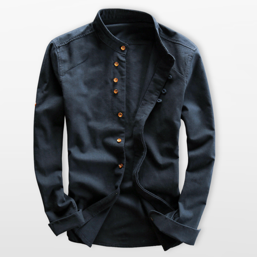 Chemise Homme Col Mao Boutonnée Moderne