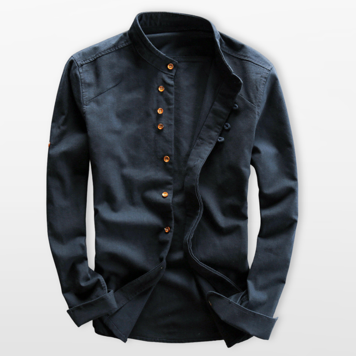 Chemise Homme Col Mao Boutonnée Moderne