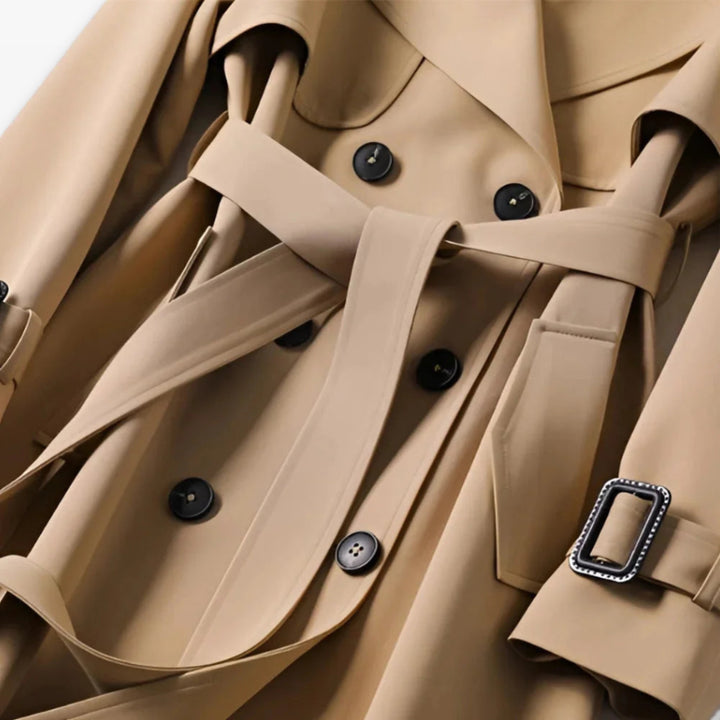 Trench Long Ceinturé Coupe Élégante Femme