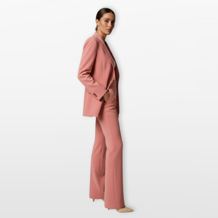 Tailleur Femme Élégant Blazer Pantalon